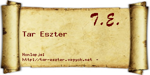 Tar Eszter névjegykártya